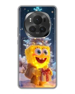 Чехол для Huawei Honor Magic 6 Pro с картинкой «Рождественский Спанч Боб»