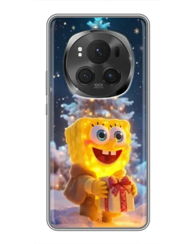 Чехол для Huawei Honor Magic 6 Pro с картинкой «Рождественский Спанч Боб»