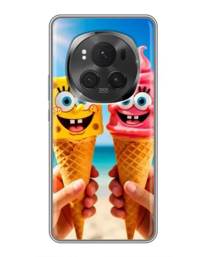 Чехол для Huawei Honor Magic 6 Pro с картинкой «Спанч Боб мороженое»
