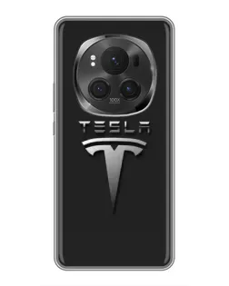 Чехол для Huawei Honor Magic 6 Pro с картинкой «Стальной логотип Tesla»