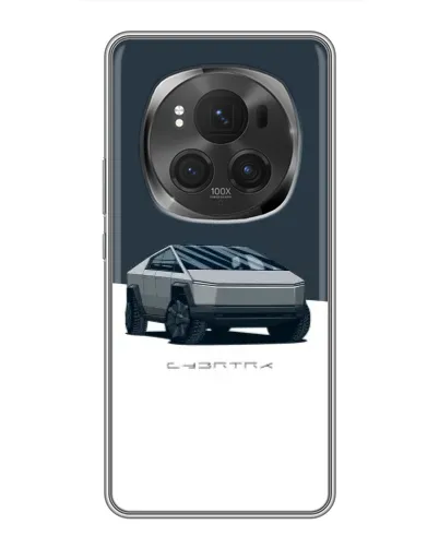 Чехол для Huawei Honor Magic 6 Pro с картинкой «Серебристый Cybertruck Tesla»