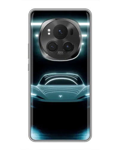Чехол для Huawei Honor Magic 6 Pro с картинкой «Tesla в неоне»