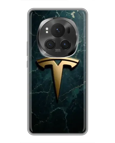Чехол для Huawei Honor Magic 6 Pro с картинкой «Мраморная Tesla Gold»