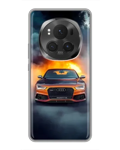 Чехол для Huawei Honor Magic 6 Pro с картинкой «Audi в огненном дыму»