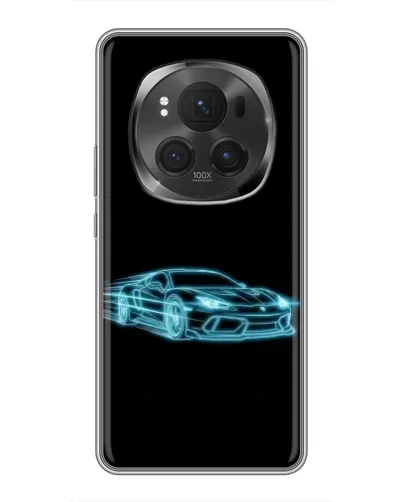 Чехол для Huawei Honor Magic 6 Pro с картинкой «Неоновый контур Lamborghini»