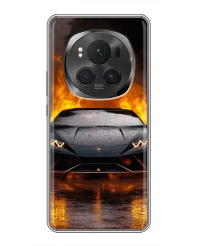 Чехол для Huawei Honor Magic 6 Pro с картинкой «Lamborghini в огне»
