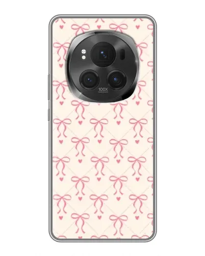 Чехол для Huawei Honor Magic 6 Pro с картинкой «Розовые бантики Coquette»