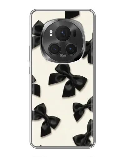 Чехол для Huawei Honor Magic 6 Pro с картинкой «Черные бантики»