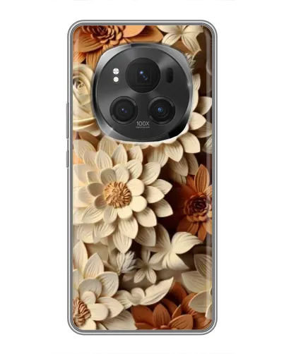 Чехол для Huawei Honor Magic 6 Pro с картинкой «Бежевый флористический декор»