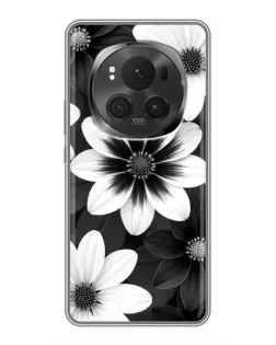 Чехол для Huawei Honor Magic 6 Pro с картинкой «Монохромные астры»