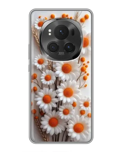 Чехол для Huawei Honor Magic 6 Pro с картинкой «Белые сухоцветы»