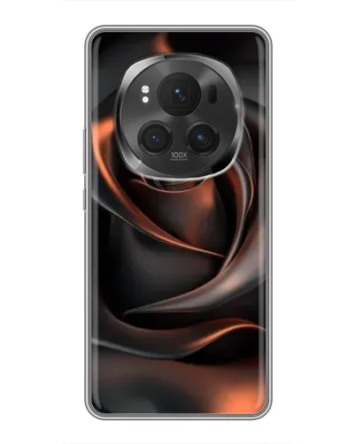 Чехол для Huawei Honor Magic 6 Pro с картинкой «Шелковая черная роза»