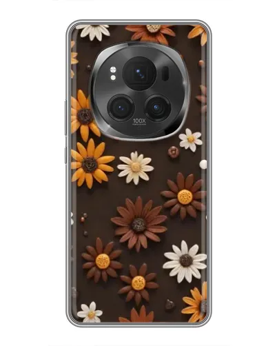 Чехол для Huawei Honor Magic 6 Pro с картинкой «Узор из маленьких подсолнухов»