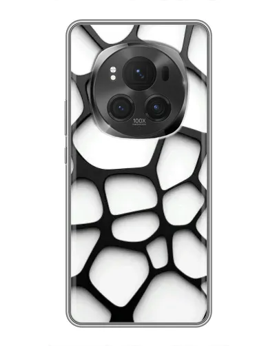 Чехол для Huawei Honor Magic 6 Pro с картинкой «Белая объемная сетка»