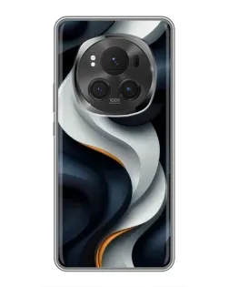 Чехол для Huawei Honor Magic 6 Pro с картинкой «Объемные черно-белые ленты» Чехол для Huawei Honor Magic 6 Pro с картинкой «Объемные черно-белые ленты»