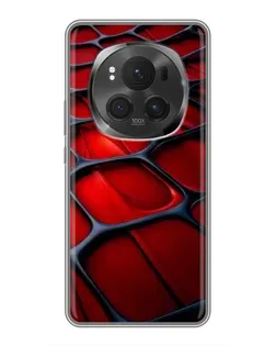 Чехол для Huawei Honor Magic 6 Pro с картинкой «Красная глянцевая сетка»