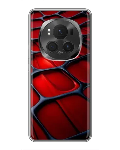 Чехол для Huawei Honor Magic 6 Pro с картинкой «Красная глянцевая сетка»
