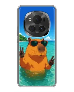 Чехол для Huawei Honor Magic 6 Pro с картинкой «Морская капибара»