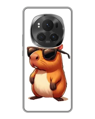 Чехол для Huawei Honor Magic 6 Pro с картинкой «Капибара в очках»