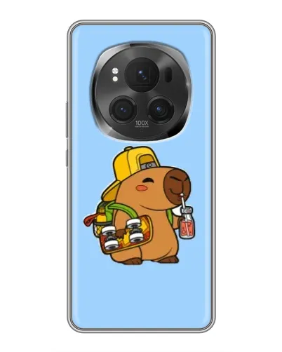 Чехол для Huawei Honor Magic 6 Pro с картинкой «Капибара на скейте»
