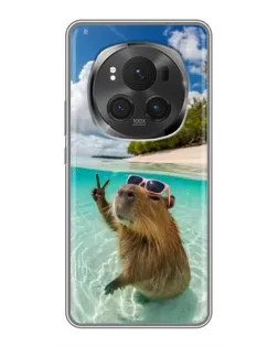 Чехол для Huawei Honor Magic 6 Pro с картинкой «Капибара на море»