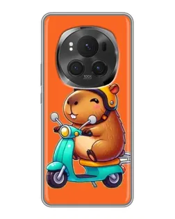 Чехол для Huawei Honor Magic 6 Pro с картинкой «Капибара на скутере»