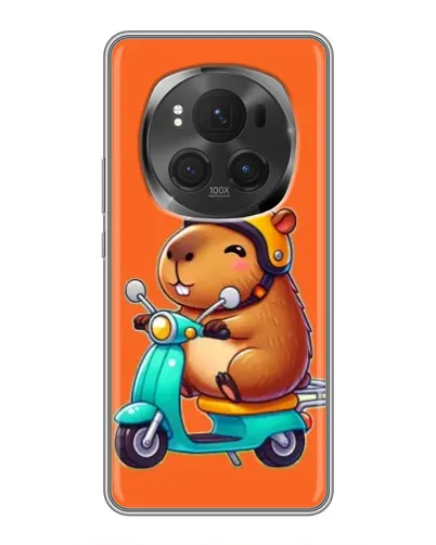 Чехол для Huawei Honor Magic 6 Pro с картинкой «Капибара на скутере»
