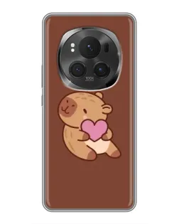 Чехол для Huawei Honor Magic 6 Pro с картинкой «Капибара с сердцем»