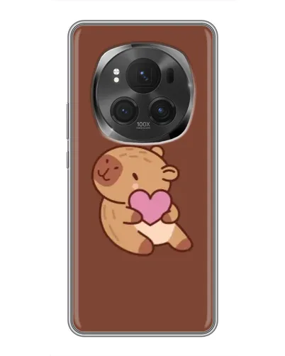 Чехол для Huawei Honor Magic 6 Pro с картинкой «Капибара с сердцем»