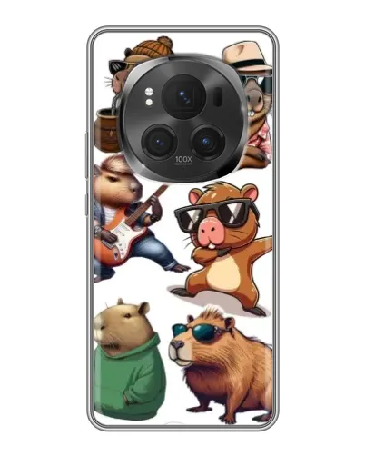 Чехол для Huawei Honor Magic 6 Pro с картинкой «Крутые капибары музыканты»