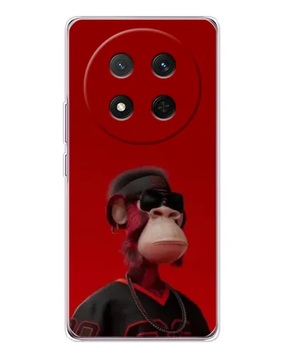 Чехол для Huawei Honor Magic 7 Lite с картинкой «Bored Ape в красном»