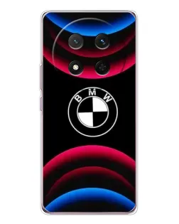 Чехол для Huawei Honor Magic 7 Lite с картинкой «Логотип BMW и неоновые дуги»