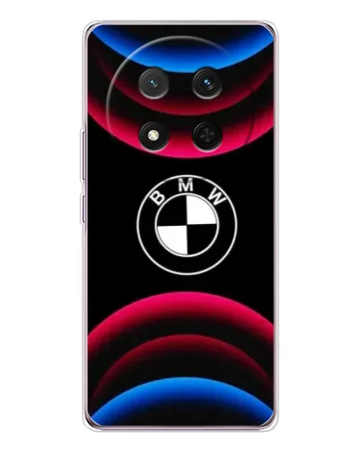 Чехол для Huawei Honor Magic 7 Lite с картинкой «Логотип BMW и неоновые дуги»