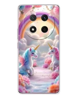 Чехол для Huawei Honor Magic 7 Lite с картинкой «Радуга и единороги»