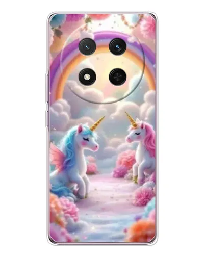 Чехол для Huawei Honor Magic 7 Lite с картинкой «Радуга и единороги»