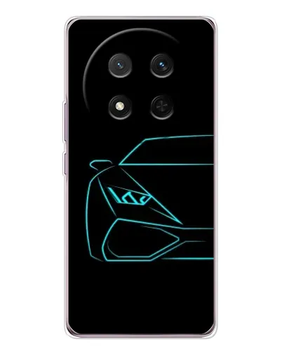 Чехол для Huawei Honor Magic 7 Lite с картинкой «Голубой силуэт Lamborghini»