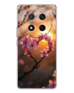 Чохол для Huawei Honor Magic 7 Lite з картинкою «Рожевий цвіт сердечко на тлі заходу» Чохол для Huawei Honor Magic 7 Lite з картинкою «Рожевий цвіт сердечко на тлі заходу»