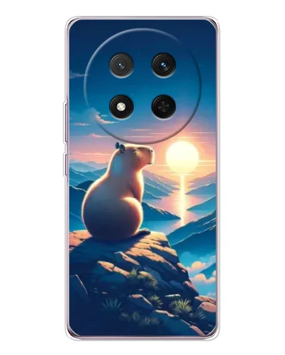 Чехол для Huawei Honor Magic 7 Lite с картинкой «Закат солнца с капибарой»