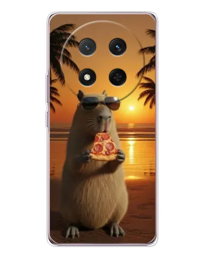 Чехол для Huawei Honor Magic 7 Lite с картинкой «Капибара с пиццей»