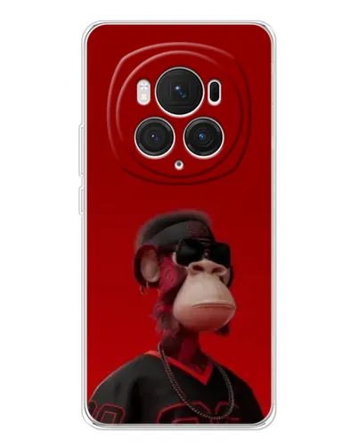 Чехол для Huawei Honor Magic 7 Pro с картинкой «Bored Ape в красном»