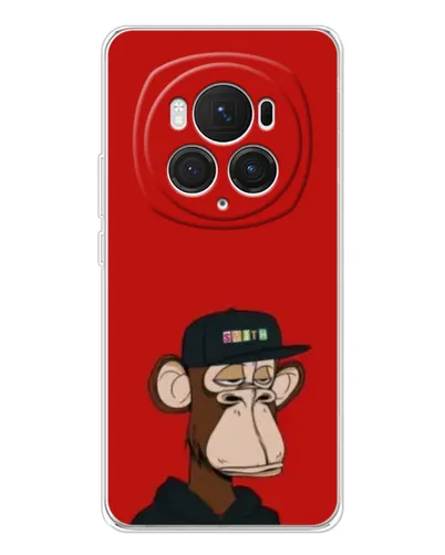 Чехол для Huawei Honor Magic 7 Pro с картинкой «Bored Ape — красный фон»