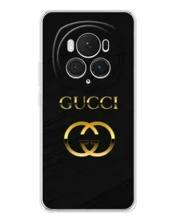Чехол для Huawei Honor Magic 7 Pro с картинкой «Золотой логотип Gucci»
