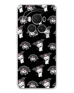 Чехол для Huawei Honor Magic 7 Pro с картинкой «Черный паттерн Kuromi»