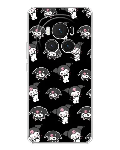 Чехол для Huawei Honor Magic 7 Pro с картинкой «Черный паттерн Kuromi»