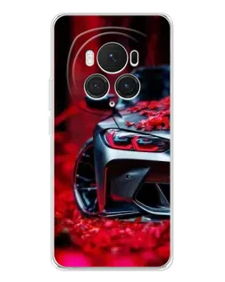 Чехол для Huawei Honor Magic 7 Pro с картинкой «Спортивная BMW и цветы»