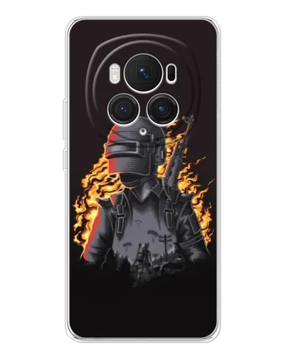 Чехол для Huawei Honor Magic 7 Pro с картинкой «PUBG — огненный силуэт»