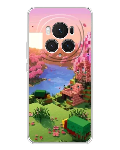 Чехол для Huawei Honor Magic 7 Pro с картинкой «Розовое дерево Minecraft»