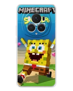 Чехол для Huawei Honor Magic 7 Pro с картинкой «Губка Боб Minecraft»