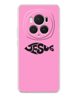 Чехол для Huawei Honor Magic 7 Pro с картинкой «Розовый символ  Jesus»