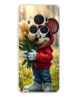 Чехол для Huawei Honor Magic 7 Pro с картинкой «Микки с тюльпанами»